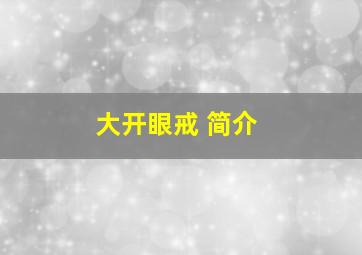 大开眼戒 简介